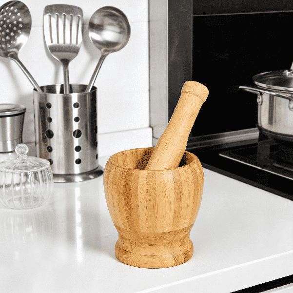 Bamboo Mortar And Pestle Set Bamboo Mortar And Pestle Set